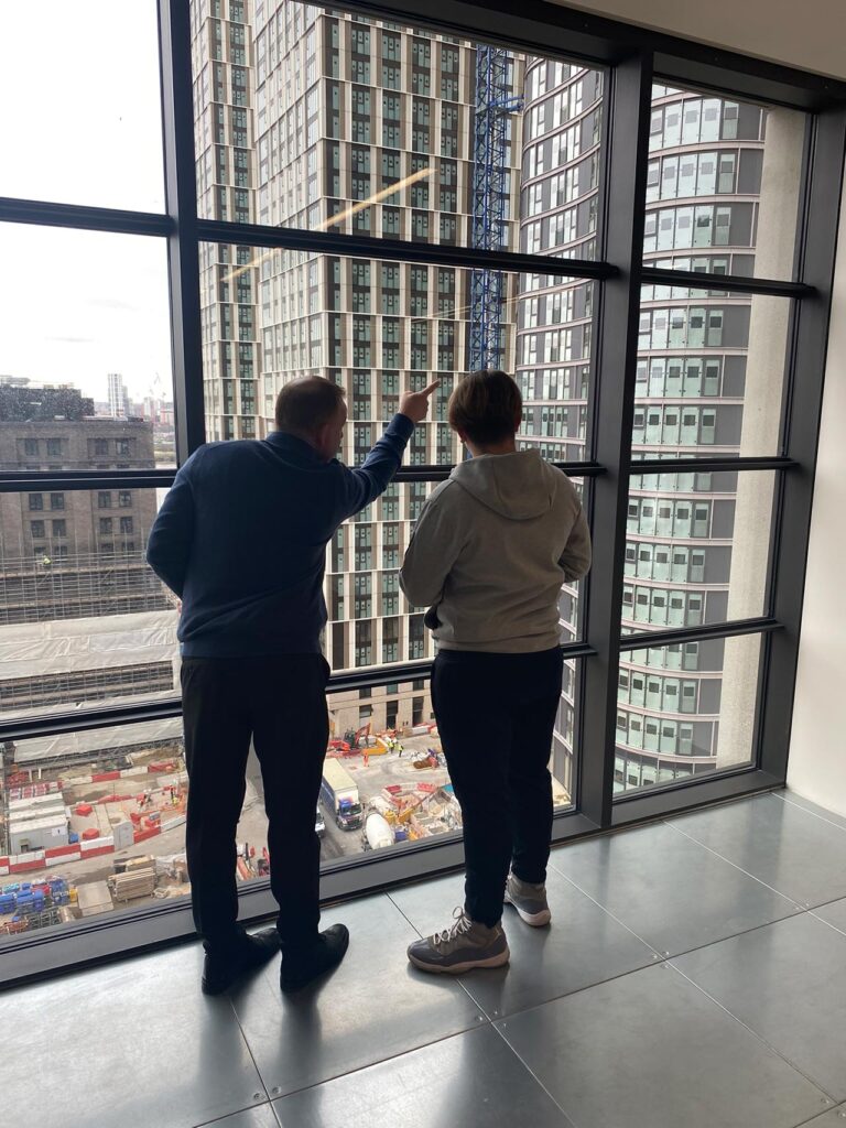 wood wharf construction visit